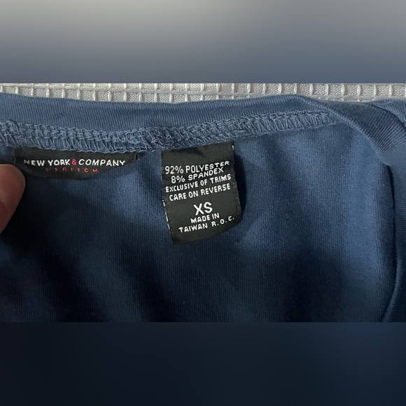 New York & Company Blue Sleeveless Fitted Camisole Tank Top Lace Detail XS - Picture 5 of 10